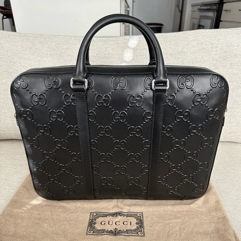 Gucci GG Embossed Briefcase